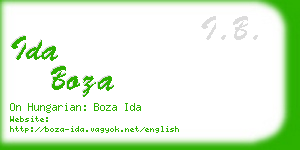 ida boza business card